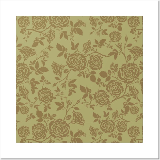 Rose Tan and Brown Wall Art by JulietLake